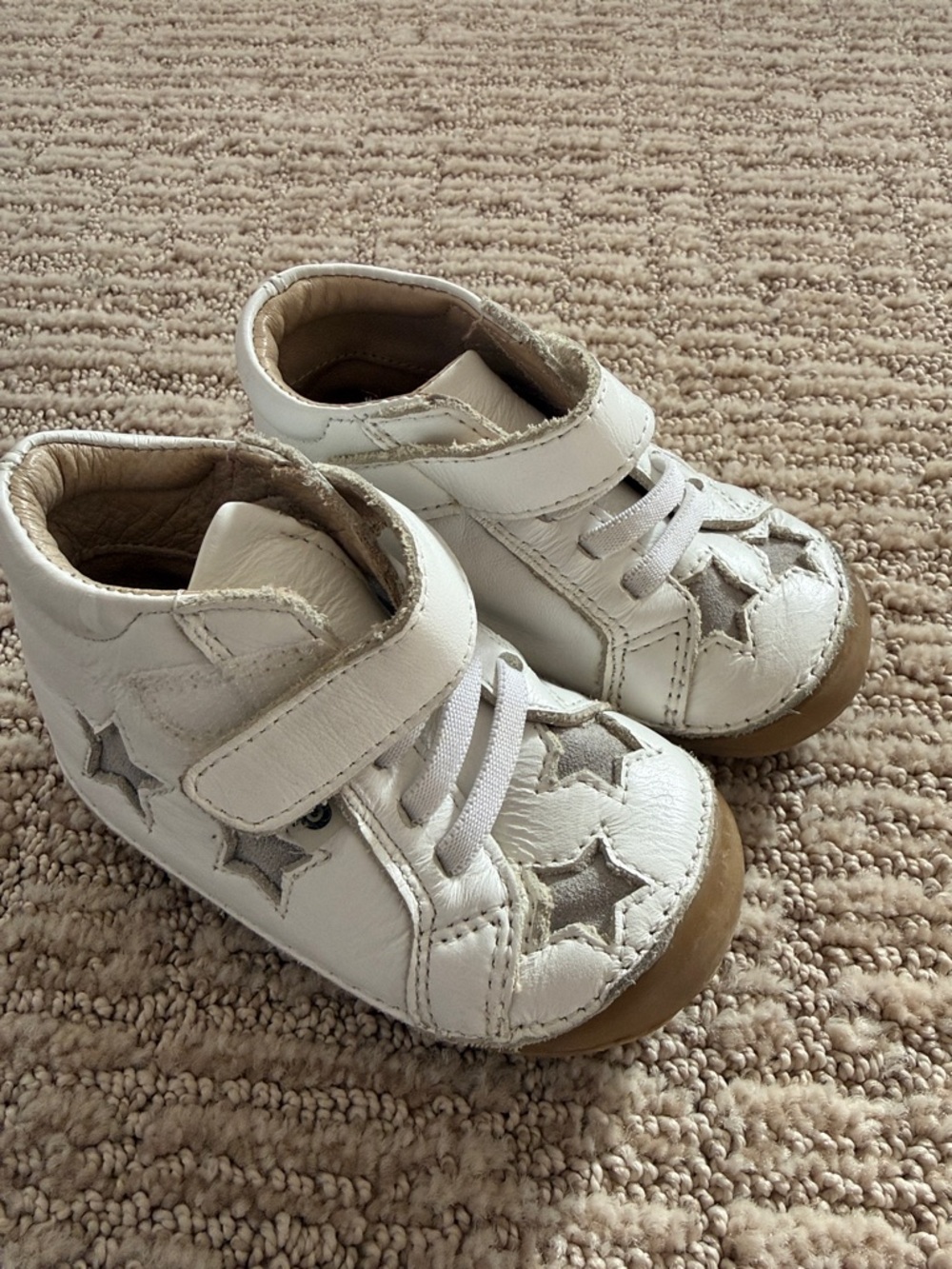 Old Soles White Star Toddler Unisex Sneakers Size Us 5/EU 21